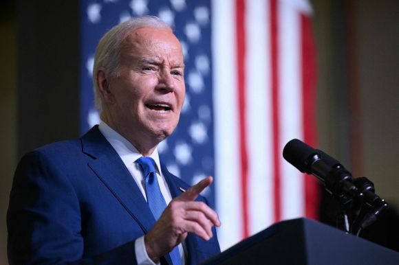 US President Joe Biden speaks at Gateway Technical College in Sturtevant, Wisconsin on the 8th (local time). Russia AFP via Getty Images
