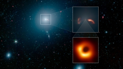  (EHT) ̹ Ǿ  ϰ ̴ M 87  Ȧ. =NASA, JPL-Caltech, Event Horizon Telescope Collaboration
