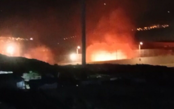 Fire caused by Israeli air strikes near Aleppo, northwestern Syria on June 3, 2024 (local time) / Photo = SOHR