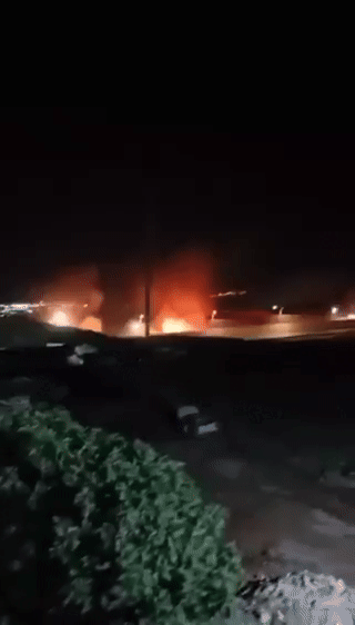 Fire caused by Israeli air strikes near Aleppo, northwestern Syria on June 3, 2024 (local time) / Source = OSINT Defender X