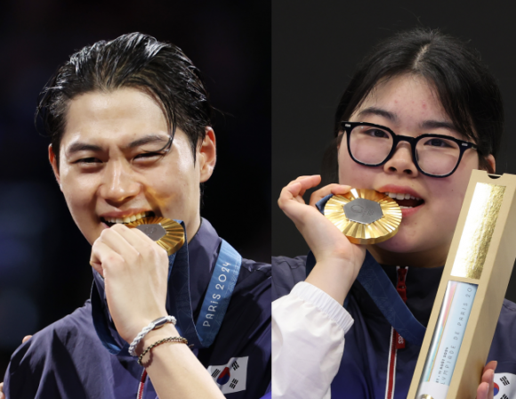 ‘1호 金’ <b>오상욱</b>·오예진, 2024 명품 주인공 됐다…가격이 무려
