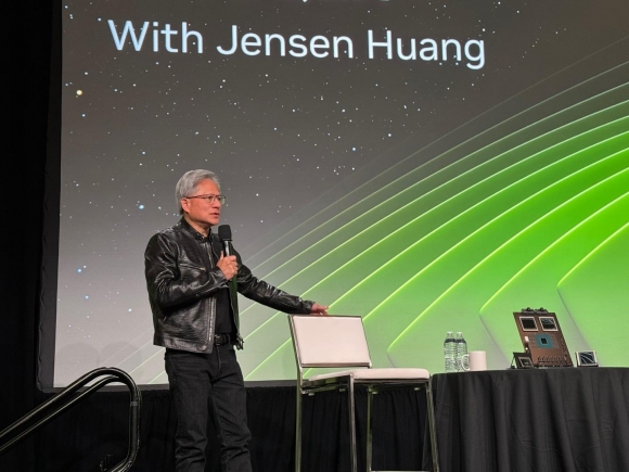 Jensen Huang NVIDIA CEO Media Briefing - NVIDIA CEO Jensen Huang answers reporters' questions at a global media briefing held at the Signia by Hilton Hotel in San Jose, California on March 18 (local time). 2024.3.20, San Jose, AP News