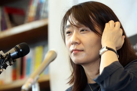 Novelist Han Kang. Yonhap News