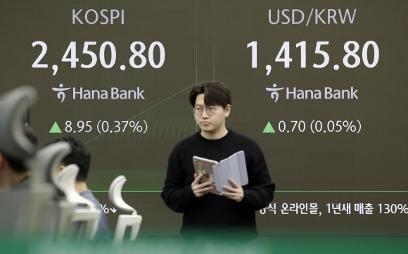 <b>한동훈</b> ‘尹<b>탄핵 찬성</b>’ 선회에… 코스피 장중 2400 붕괴(종합)