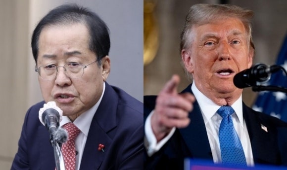 “차기 <b>대선후보</b> 자격으로”…<b>홍준표</b>, 호텔서 취임식 시청 비난에 보인...