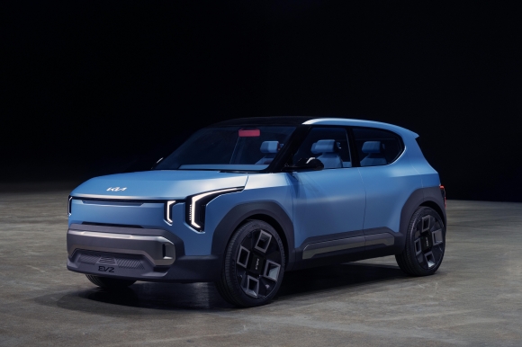 起亞的小型電動體育公用事業汽車（SUV）EV2概念車。飢餓