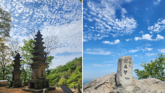 충남 공주 계룡산국립공원 안에 있는 남매탑(왼쪽 사진)은‘계룡팔경’의 하나다.신라 성덕왕 때 이곳에서 도를 닦던 상원조사와 의남매 연을 맺은 여성을 기려 세웠다.계룡산 최고봉인 천황봉은 통제구역이라 등산은 관음