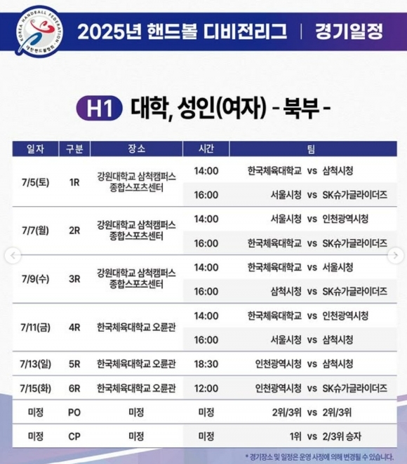 <b>핸드볼 디비전리그</b> 5일 <b>개막</b>…연중 경기 통해 팀 격차 해소 및 경기력 ...