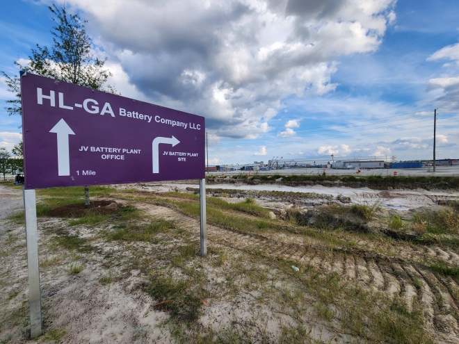 텅 빈 미 현대차-LG엔솔 배터리 공장 건설 현장 - 11일(현지시간) 미국 조지아주 브라이언 카운티 엘러벨에 위치한 현대차-LG엔솔 배터리공장 건설 현장. 지난 4일 국토안보부의 불법체류자 단속 후 건설이 전면 중