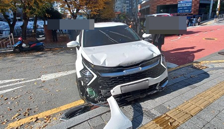 가해 차량 모습. 부산소방본부 제공