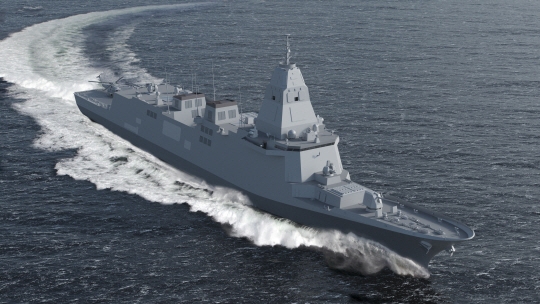 HD현대중공업이 구현한 한국형 차기 이지스구축함(KDDX) 모습.HD현대중공업 제공