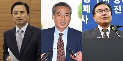 윤석열 전 대통령과 김건희 여사를 정점으로 겨냥하는‘3대 특별검사’의 특검들 모습.왼쪽부터 내란 특검의 조은석 특검,김건희 특검의 민중기 특검,채해병 특검의 이명현 특검 순.연합뉴스