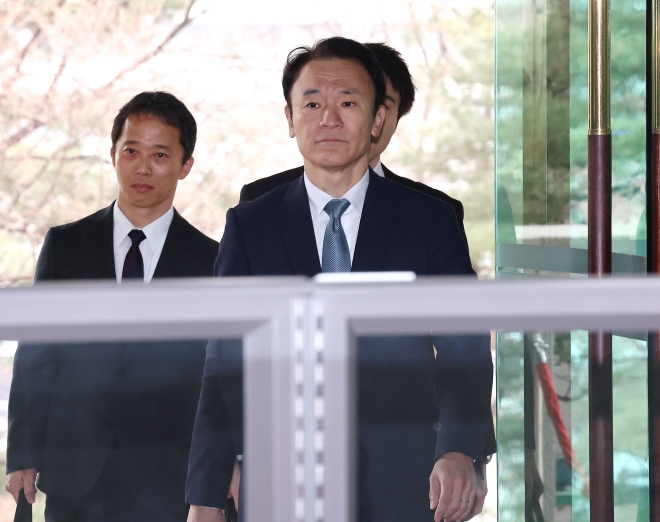 외교부, 마쓰오 히로타카 주한일본대사관 총괄공사 초치 - 일본 시마네현이 ‘다케시마의 날’ 행사를 강행하기로 한 것 등과 관련해 마츠오 히로타카 주한일본대사관 총괄공사가 22일 서울 종로구 외교부 청사로 초치되고 있