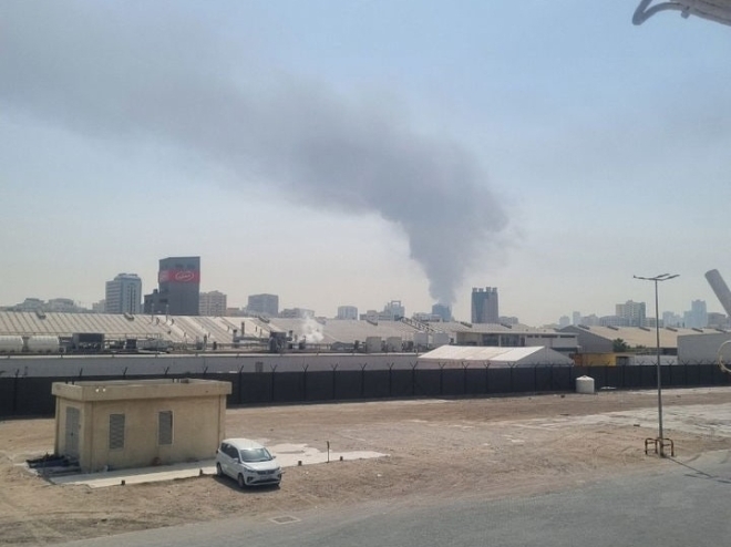 선원이 직접 촬영한 호르무즈 인접 아랍에미리트 샤르자항. 전국해상선원노동조합연맹 제공