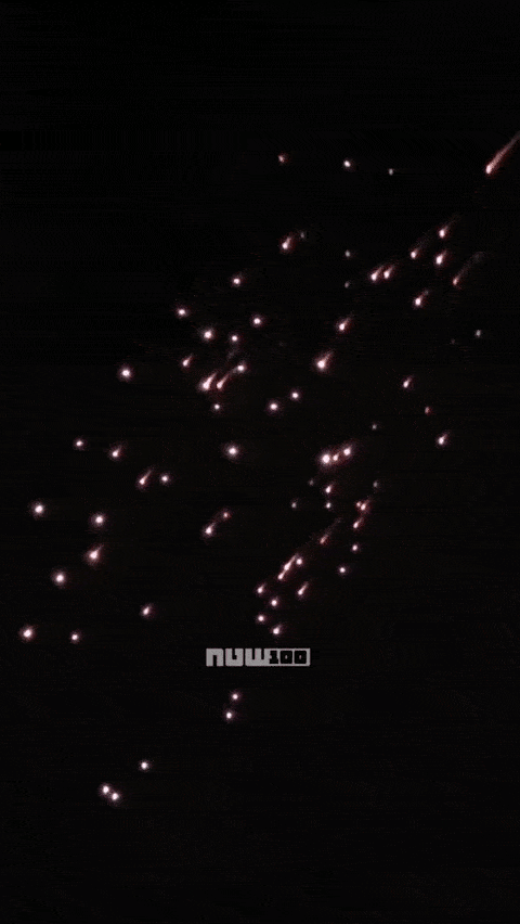 이란의 호람샤르-4 중거리탄도미사일에서 분리된 자탄이 3월 18일(현지시간) 이스라엘 상공으로 떨어지는 장면.엑스(X) 캡처