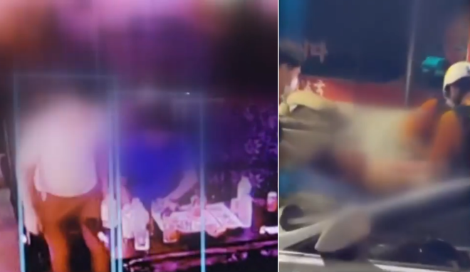 지난 22일 오후 9시 54분쯤 대전 중구 한 주점 화장실에서 30대 남성을 흉기로 수차례 찌르고 도주한 50대 남성 A씨가 범행 약 1시간 만에 경찰에 붙잡혔다. 사진은 피해자가 화장실에 가자 바로 일어서 따라 나