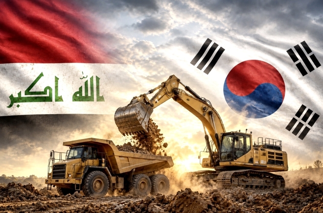 이라크 의회가 정부에 비스마야 신도시 사업의 미수금 지급을 촉구했다. AI 생성 이미지