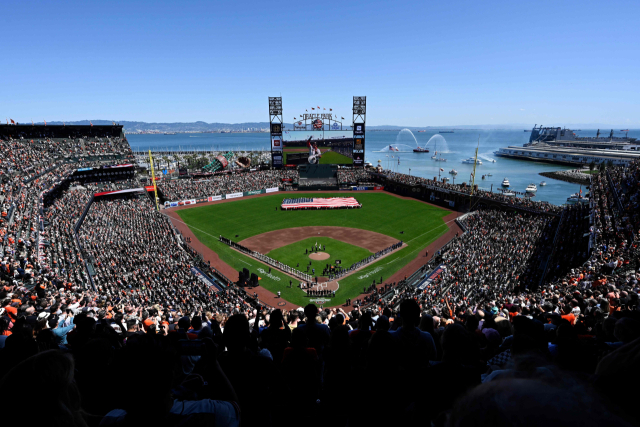 부산의 바다 야구장 모델로 거론되고 있는 미국 샌프란시스코 야구장 ‘오라클 파크’ 전경. AFP연합뉴스