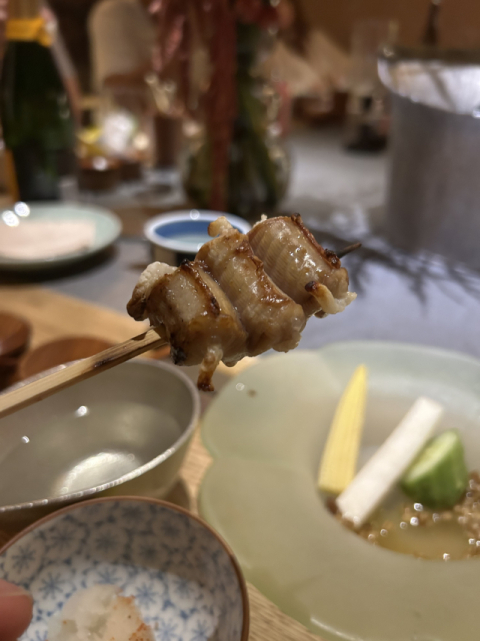 꼼장어 꼬치구이.