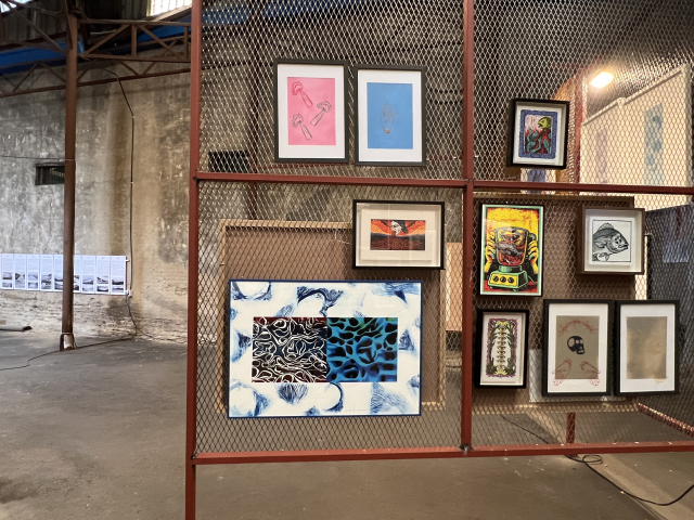 부산판화가협회 ‘판의 경계, 경계의 포구’ 설치 전경. 부산판화가협회 제공