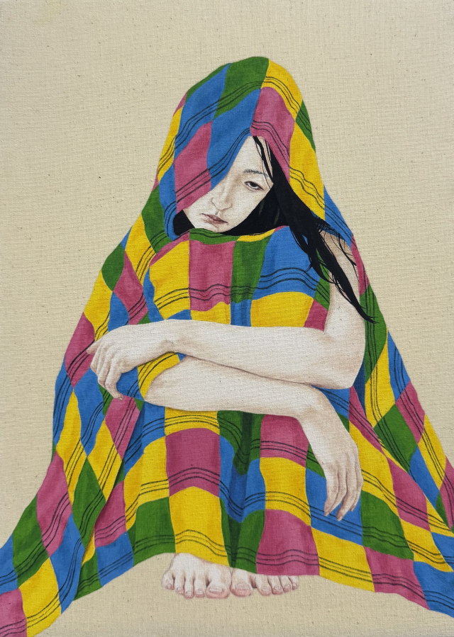 경성대 배수빈 학생은 두 공모전에서 동시에 선발됐다. 이 작품은 제1회 해석 미술 장학생 선발전에 출품된 '치유하는 중'(2025). 해석장학문화재단 제공