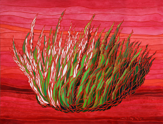정철교의 작품 '녹색의 불씨'(2023). 레오앤갤러리 제공