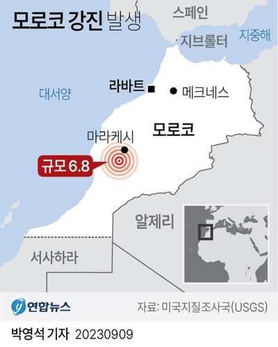 [속보]모로코 규모 6.8 강진...사망자 2천명