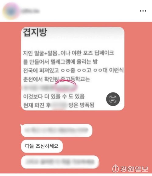 ◇SNS에 딥페이크 음란물 피해 학교 명단이 확산되고 있다. 사진=독자 제공