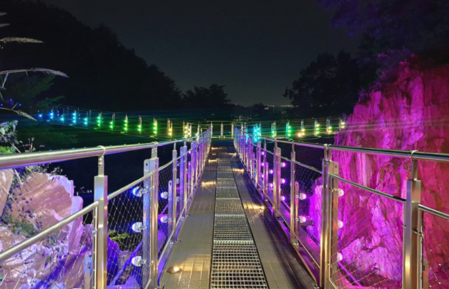 광명 도덕산 출렁다리 야경. /광명시 제공