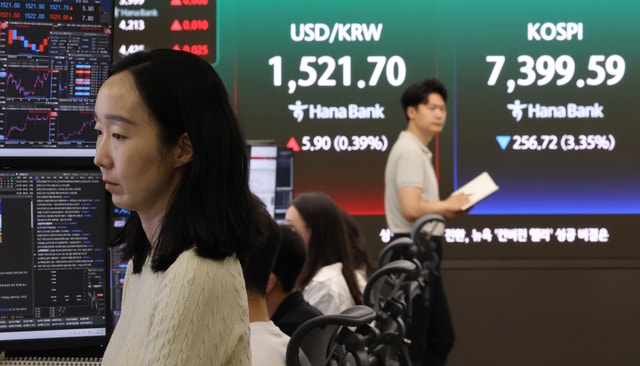 [속보] 코스피·코스닥 잇단 매도 사이드카…양 시장 5%씩 하락 중