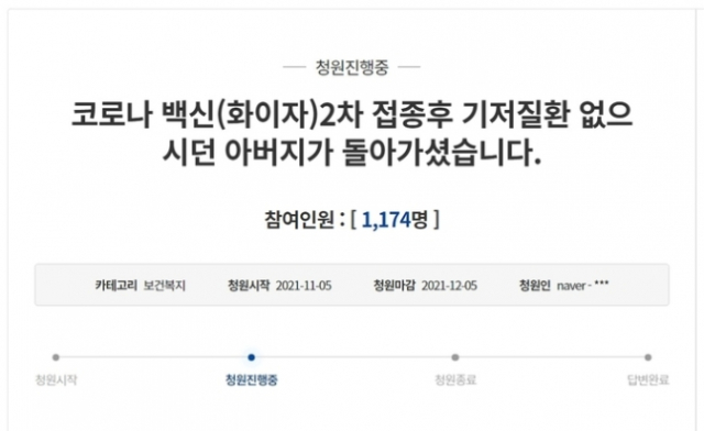 "자기관리 철저하던 아버지, 백신 접종 한달 만에 사망"