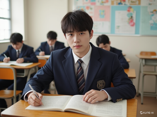 AI가 생성한 한국 중학생 모습.kling AI 사용.