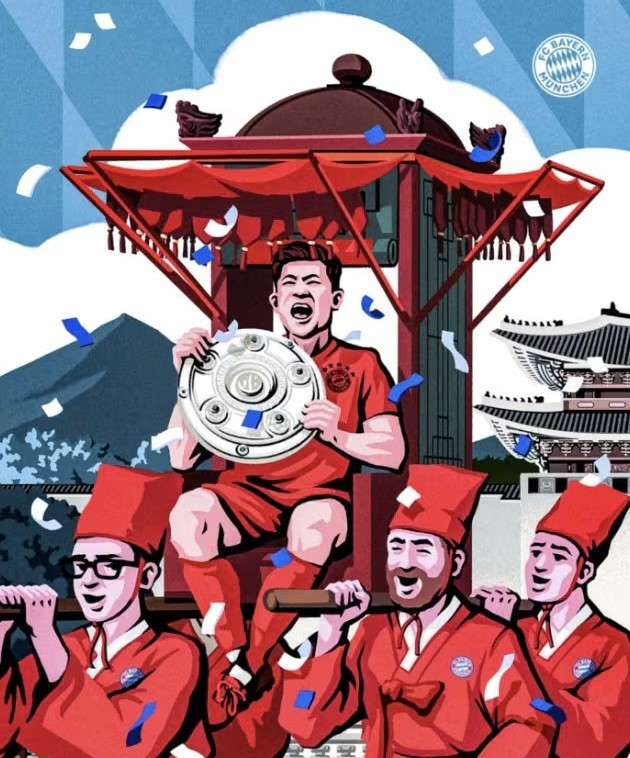 한국팬 비난 의식했나?…뒤늦게 김민재 '꽃가마' 태운 B.뮌헨
