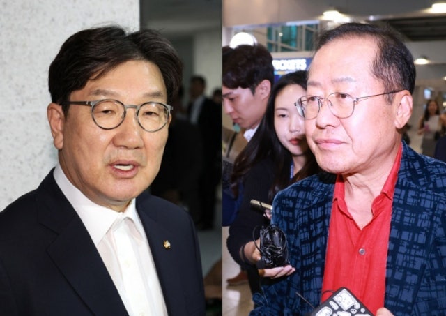 <b>홍준표</b> "종교집단으로 <b>사기 경선</b>" 권성동 "망상이자 '스토킹 정치'"
