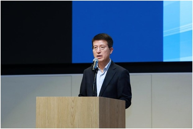 오세철 삼성물산 사장이 11일 사옥에서 열린 'AI의 날' 행사에서 환영사하는 모습. 삼성물산 제공