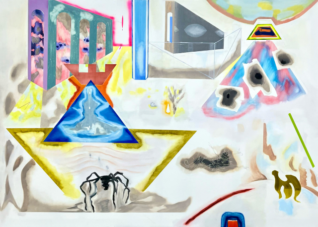 박무아(대구예술대), 어디에도 정착하지 못하지만 어디서든 의미를 만들어 내는, Oil and ashes on canvas, 260x180cm, 2025