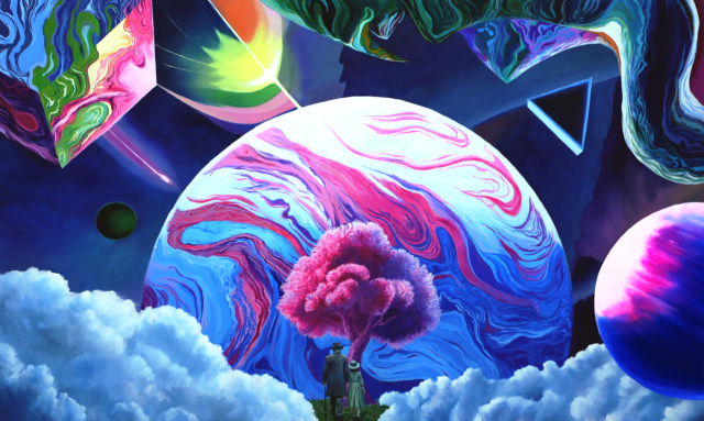 박시형(대구대), Marbling-노인과 소녀, 162.2 x 97.0, oil on canvas, 2025