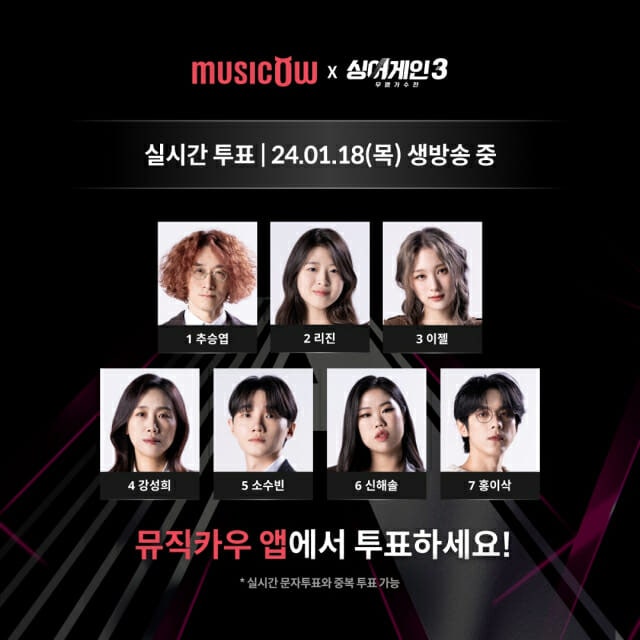 뮤직카우, ‘<b>싱어게인3</b>’ 파이널 온라인 실시간 투표 진행