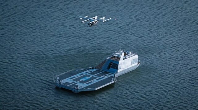 바다 위에서 태양광으로 작동하는 eVTOL 이착륙장 현실화