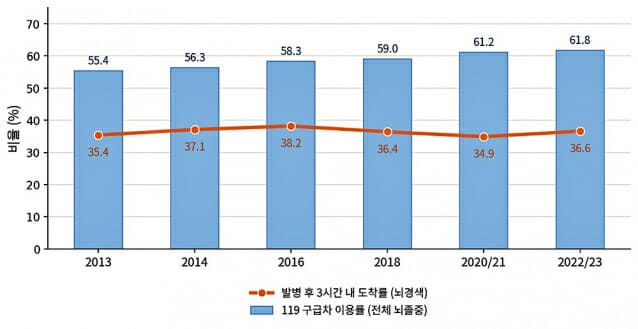 ‘뇌졸중’ 치료법은 발전했지만…골든타임 도착은 10년째 제자리