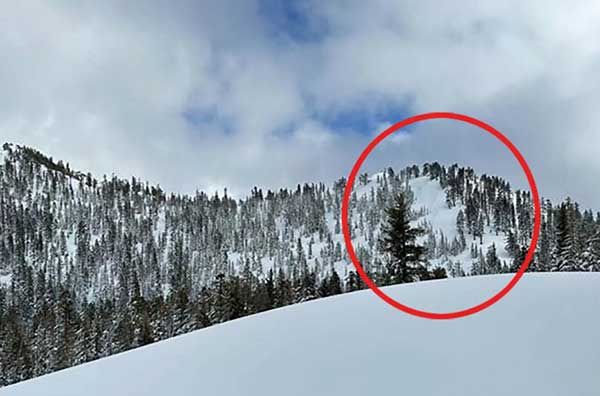 미국 캘리포니아 타호 인근의 눈사태 현장 위치. 사진 시에라 눈사태 센터.