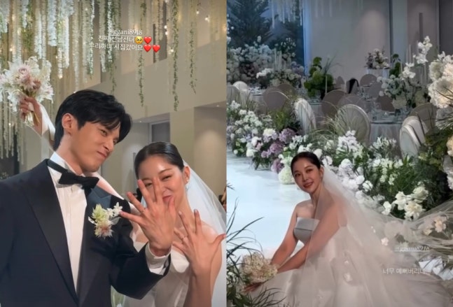 "선남선녀" 김가은♥윤선우, 10년 열애 끝 결혼식 현장 공개 | 인스티즈