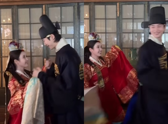 아이유 ♥변우석, 전통 혼례복 입고 알콩달콩