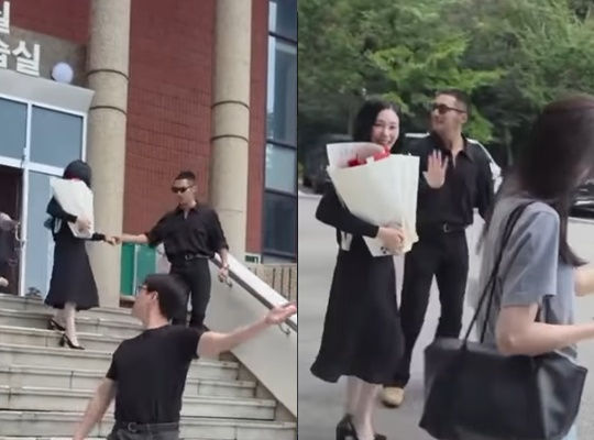 <b>티파니</b><b>변요한</b>, 손잡고 집으로 함께 가는 신혼 부부 [스타이슈]