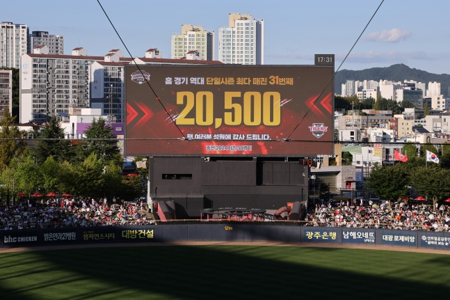 '우승 시즌보다 더 뜨겁다' KIA 단일시즌 최다 매진 신기록! 김도영 40홈...