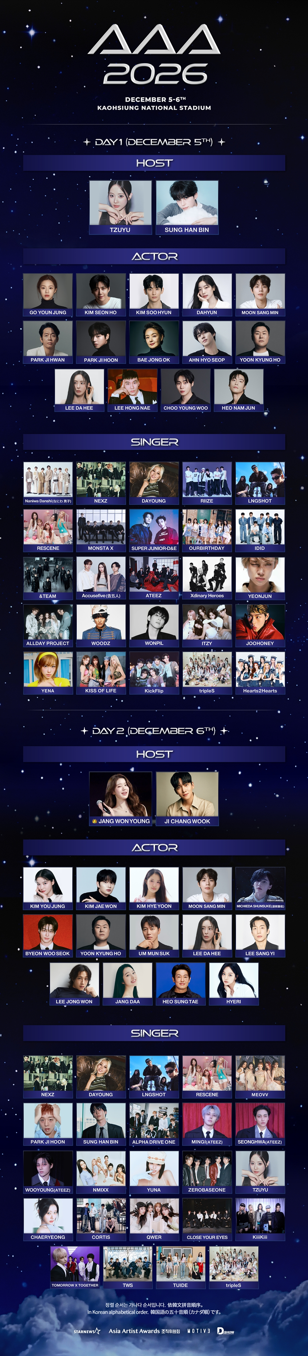 ミュージシャン AAA AAA 2026' Day 1 & 2 Artists Revealed 'Epic Global Festival
