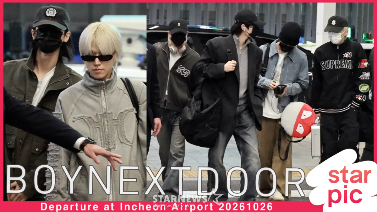 米国日程に向けて仁川国際空港から出発するBOYNEXTDOORの6人