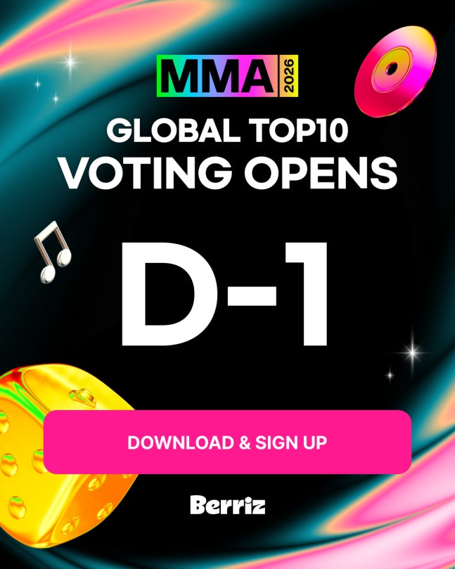 MMA2026の「Global TOP10」投票開始を知らせるBerrizの告知画像