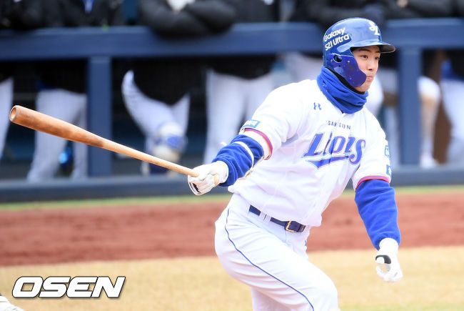 '담 증세' <b>구자욱</b>, 티배팅 <b>훈련 재개</b>...KIA 2연전 휴식 예정 [오!쎈 대구...