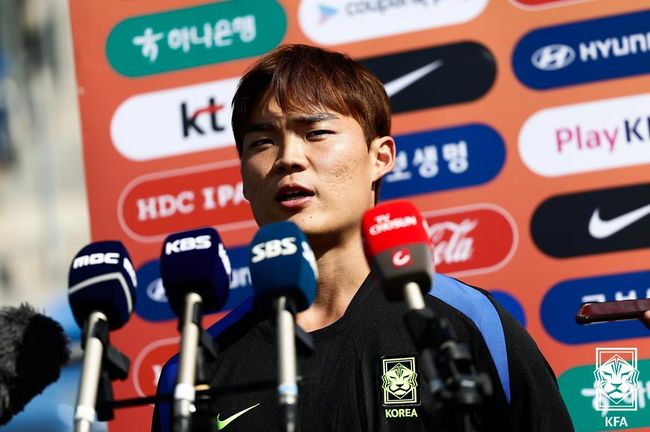 <b>손흥민</b>과 '최전방 ST 자리 경쟁' 오현규, "경쟁보다는 배움에 가까워......
